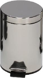 Abfallsammler mit Fußpedal und Kantenschutz (Edelstahl) Produktbild