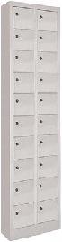 Kleinfachschrank m.SockelH1950xB460xT200 mm 2x10 Fächer RAL7035 Türen glatt Produktbild