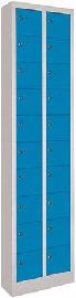Kleinfachschrank m.SockelH1950xB460xT200 mm 2x10 Fächer RAL7035/5012 Türen glatt Produktbild