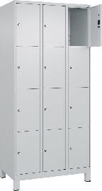 Fächerschrank mit Füßen B900xT500xH1950 Korpus RAL 7035 LichtgrauTüren RAL 7035 Lichtgrau Produktbild