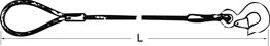 Anschlagseil (Klasse D), 1 m Fertiglänge, 1 Schlaufe, 1 Ösenhaken mit Sicherung Produktbild