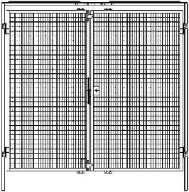 Doppelflügeltür Maschinenschutzgitter B1980xH2000 mm RAL 1018 Produktbild