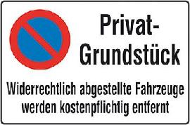 Parkverbotsschild Alu B600xH400 mm Privatgrundstück SafetyMarking Produktbild