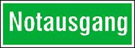 Beschilderung, Zusatzschild Notausgang Produktbild