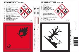 Haftetiketten Otto- und Dieselkraftstoff A4-Bogen Produktbild