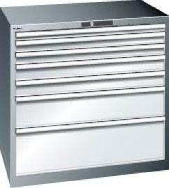 Schubladenschrank mit 7 Schubladen (1x50, 2x75, 2x100, 1x200, 1x300 mm) Produktbild