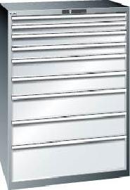 Schubladenschrank mit 9 Schubladen (2x75, 2x100, 2x150, 2x200, 1x300 mm) Produktbild