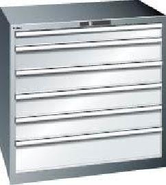Schubladenschrank mit 6 Schubladen (1x100, 4x150, 1x200 mm) Produktbild