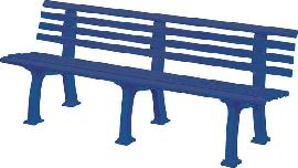 Gartenbank JUIST 4-Sitzer Länge 2000 mm blau Blome Produktbild