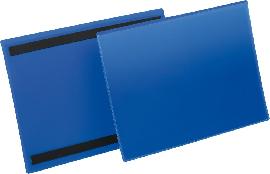 Etikettentasche B297xH210 mm A4 quer blau, magnetisch VE 50 Stück Produktbild