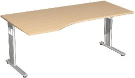 Schreibtisch Flex, C-Fuß, HxBxT: 680–820x1800x800/1000 mm (links) Produktbild