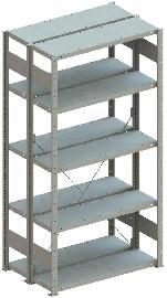 Doppel-Steckregal CLIP B1000xT2x300xH2000 mm Grundfeld 2x5 Böden vzk Fachlast 230kg META Produktbild