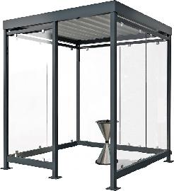 Raucherunterstand Köln K2 c/b, Ral 7016/9002 B2165xT2165xH2510 mm WSM QUALITÄT IN METALL Produktbild