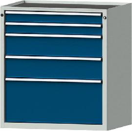 Schubladenschrank 3009 750x600mm, 5 SL,7035/5010 Produktbild