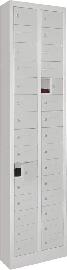 Kleinfachschrank m.SockelH1950xB460xT200 mm 2x15 Fächer RAL7035 Türen mit Etikettenrahmen Produktbild