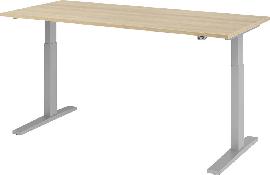 Schreibtisch höhenvers. 1800x800x700-1200 mm Gestell silber, Platte Eiche Produktbild