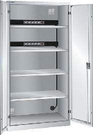 Akku-Ladeschrank B1000xT580xH1950mm RAL 7035,Vollblechtür 2x5-fach Leiste,4Böden Produktbild