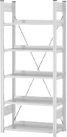 Büro-Steckregal, RAL 7035, einseitig nutzbar Produktbild