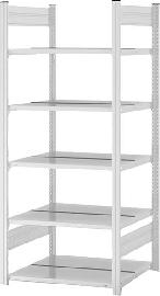 Büro-Steckregal, beidseitig nutzbar, RAL 7035 Produktbild