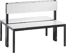 Doppelseitige Sitzbank, mit Rückenlehne, ohne Schuhrost Produktbild