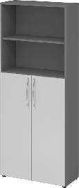Regal 5OH, 3OH K: Graphit / F: Grau 80x34,6x188 cm (BxTxH) Türen unten BM 4770 Produktbild