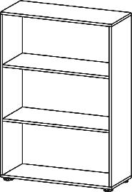 Schrankwandprogramm der Büromöbelserie B, Nussbaum Produktbild