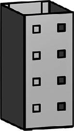 Einhängekasten mittel passend f. Lochwände Lochung 10X10 mm RAL 7018 Produktbild