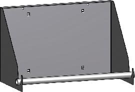 Halter für Papierrollen passend f. Lochwände Lochung 10X10 mm RAL 7019Rollenbreite bis 386 mm Produktbild
