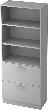 Kombiregalschrank grau 80 x 42 x 200,4 cm Produktbild