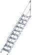 Alu-Treppe 45 Grad 10 Stufen B 600 mm lichte Höhe 2080 mm Ausladung 2341 mm Produktbild