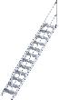 Alu-Treppe 45 Grad 12 Stufen B 600 mm lichte Höhe 2500 mm Ausladung 2761 mm Produktbild