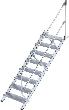 Alu-Treppe 45 Grad 8 Stufen B 800 mm lichte Höhe 1670 mm Ausladung 1924 mm Produktbild