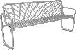 Parkbank PAMPLONA Drahtgitter RAL 9006 B1896xT546xH875 mm mit Rücken-,Armlehne Produktbild