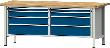 Kastenwerkbank Serie VX, Modell 141 VX, lichtgrau/enzianblau Produktbild