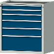 Schubladenschrank 3004 750x600mm, 6 SL,7035/5010 Produktbild