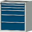 Schubladenschrank 3005 750x600mm, 6 SL,7035/5010 Produktbild