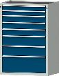 Schubladenschrank 4004 750x600mm, 8 SL,7035/5010 Produktbild