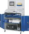 Computer-Schrank B1100xT520xH1895 mm RAL 7035/5010 mobil Gehäuse offen Produktbild