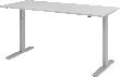Schreibtisch höhenvers. 1800x800x700-1200 mm Gestell silber, Platte Lichtgrau Produktbild