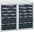 Schubladenschrank STS 410 RAL 7035/7016 8x100 4x200 mm Produktbild