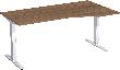 Hubtisch C-Fuß Flex Nußba rechts 1800x800/1000, 650-1250 Produktbild