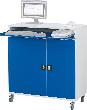 Computer-Schrank B1100xT520xH1185 mm RAL 7035/5010 mobil ohne Monitorgehäuse Produktbild