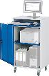 Computer-Schrank B650xT520xH1185 mm RAL 7035/5010 mobil ohne Monitorgehäuse Produktbild