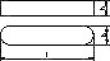 DIN 6885 Stahl C45+C Form A Passfedern, hohe Form, rundstirnig ohne Bohrung(en), Standard Produktbild
