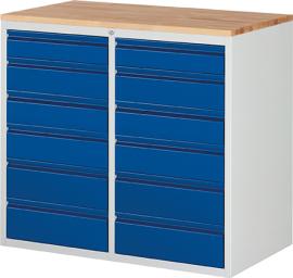 Schubladenschrank Basic-7 RAL 7035/5012 Produktbild