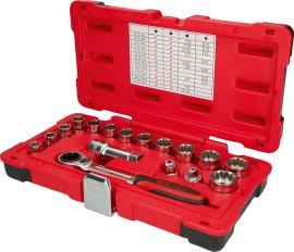 Durchgangs-Steckschlüsselgarnitur 17-tlg 3/8"+1/2" TRIPLEplus Produktbild