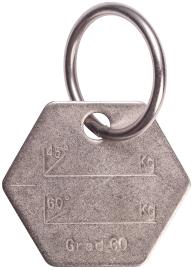 Prüfanhänger für Mehrstrang-Anschlagketten GK6, Edelstahl (mit Ring) Produktbild