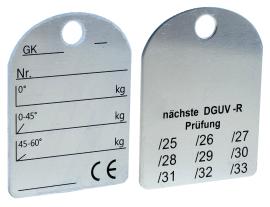 Tragkraft-Plakette für Anschlagketten - neutrale Ausführung Produktbild