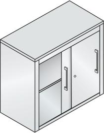 Schiebetüren-Beistellschrank in Schreibtisch-Höhe Produktbild
