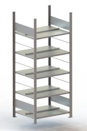 META COMPACT Büro-Steckregal doppelseitig, Grundregal RAL 7035 lichtgrau Produktbild